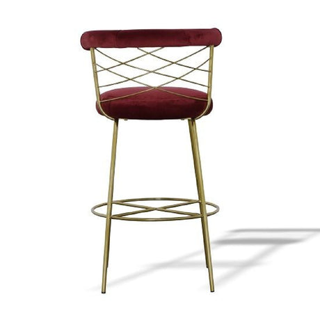 Red Velvet Bar Stool | OROA Modern Dakin | Oroa.com