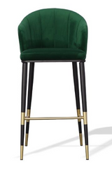 Green Velvet Curved Bar Stool | OROA Modern Adak | Oroa.com
