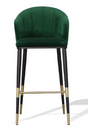 Green Velvet Curved Bar Stool | OROA Modern Adak | Oroa.com