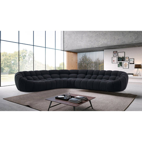 Black Tufted Sectional Sofa | OROA Modern Yolonda