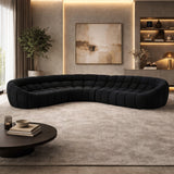 Black Tufted Sectional Sofa | OROA Modern Yolonda
