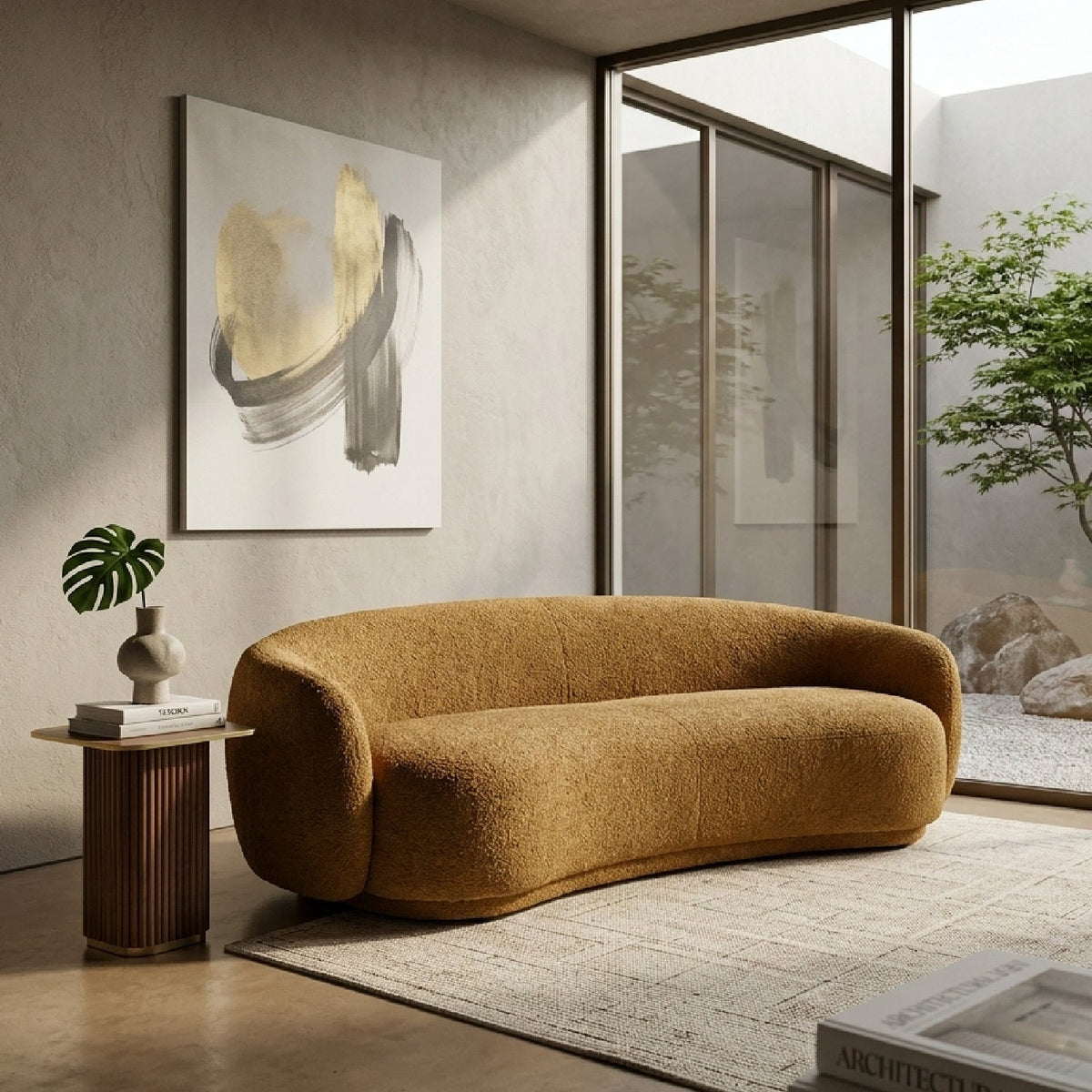 3-Seater Orange Sofa | OROA Modern Andrew