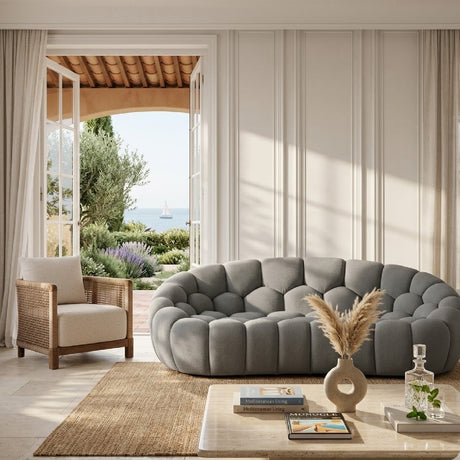 Hexagonal-Tufted Loveseat | OROA Modern Yolonda
