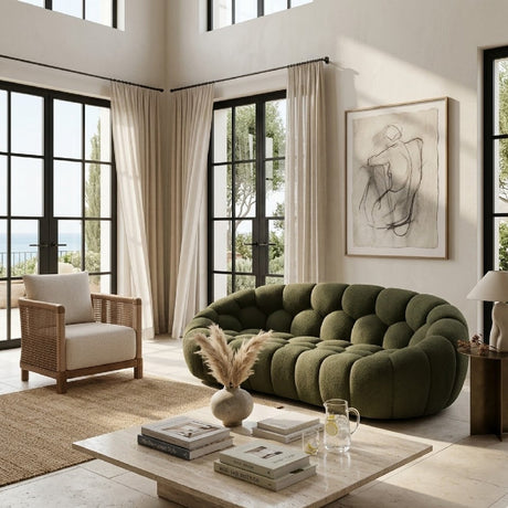 Hexagonal-Tufted Loveseat | OROA Modern Yolonda