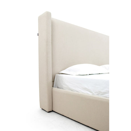 Beige Panel Headboard Bed | OROA Modern Byrne