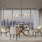 Textured Brown Glass Dining Table | OROA Modern Pyrite
