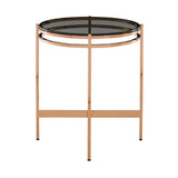 Smoked Glass Round End Table S | OROA Modern Bradford