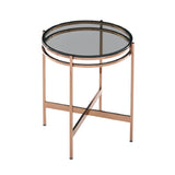 Smoked Glass Round End Table S | OROA Modern Bradford