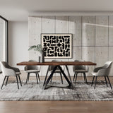 Wooden Top Industrial Dining Table | OROA Modern Keanna