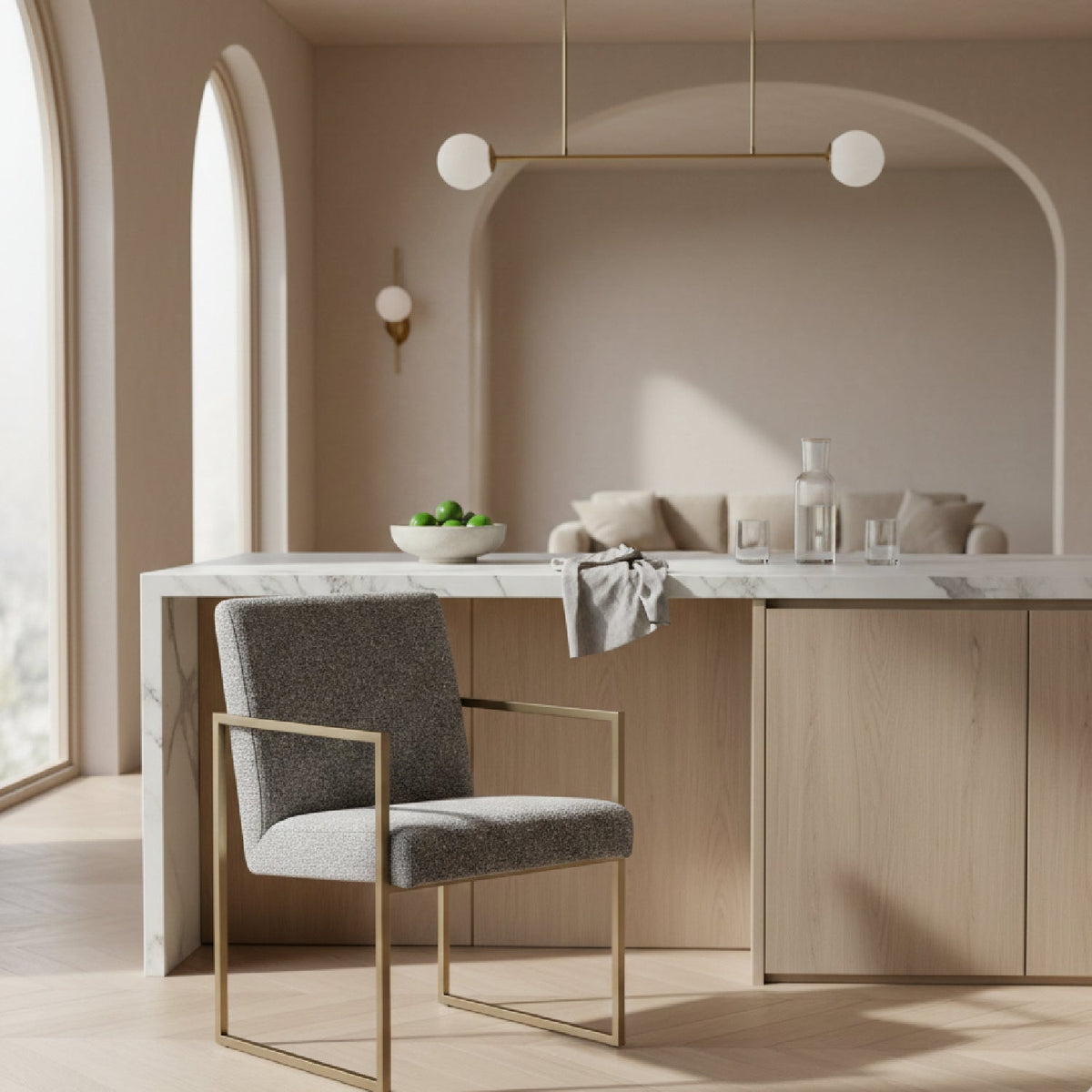 Gray Fabric Counter Chair | OROA Modern Suzanne