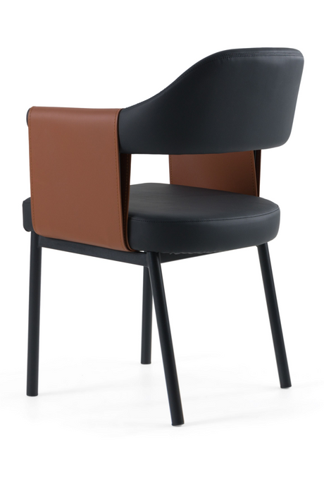 Black Vegan Leather Dining Chair | OROA Modern Jensen | Oroa.com
