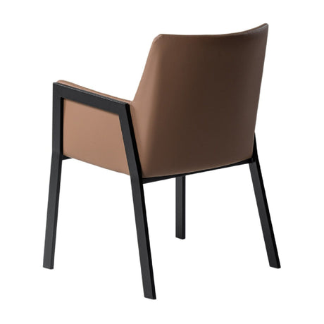 Brown Vegan Leather Dining Chair | OROA Modern Leshay