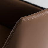 Brown Vegan Leather Dining Chair | OROA Modern Leshay