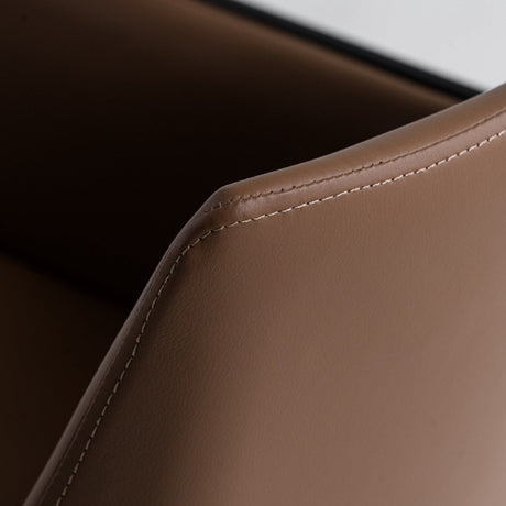 Brown Vegan Leather Dining Chair | OROA Modern Leshay