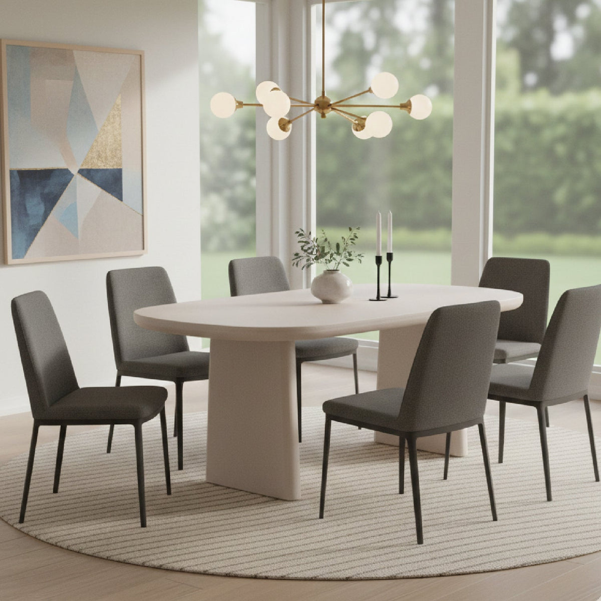Gray Oval Dining Table | OROA Modern Evermore