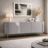 Matte Gray 3-Door Sideboard | OROA Modern Hadler