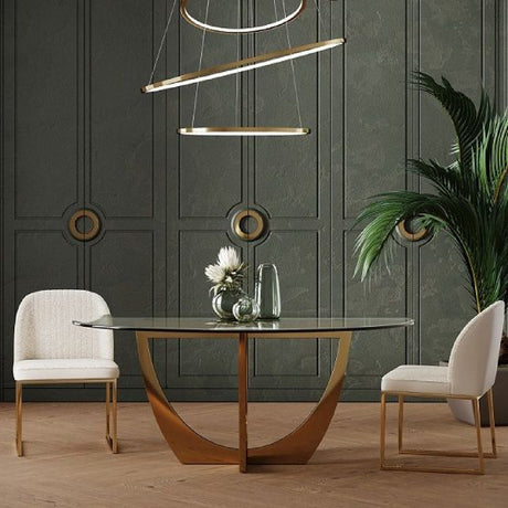 Gold Leaf Oval Dining Table | OROA Modern Chambers