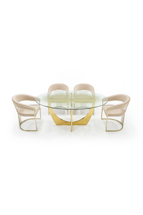 Gold Leaf Oval Dining Table | OROA Modern Chambers | Oroa.com