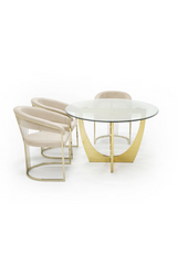 Gold Leaf Oval Dining Table | OROA Modern Chambers | Oroa.com