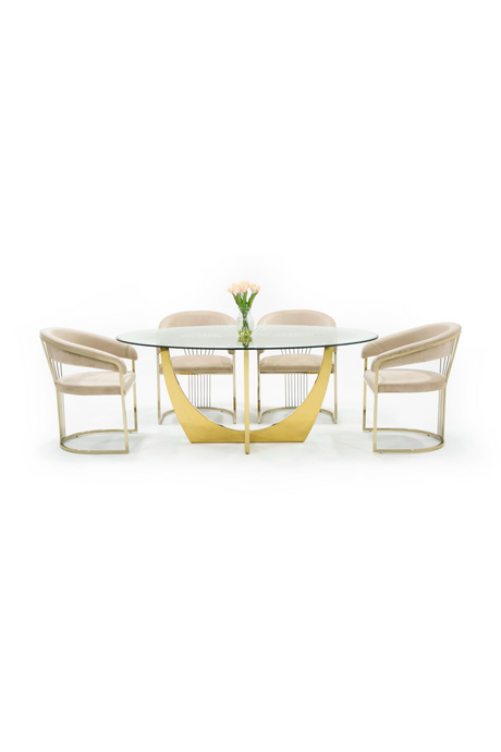 Gold Leaf Oval Dining Table | OROA Modern Chambers | Oroa.com