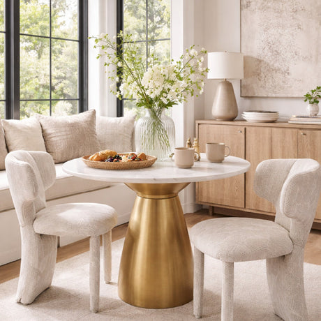 Gold Base Marble Dining Table | OROA Modern Tilly