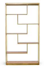 Brass-Framed Oak Bookshelf | OROA Modern Jessica | Oroa.com