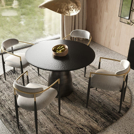 Black Wave Glass Dining Table | OROA Modern Calexico