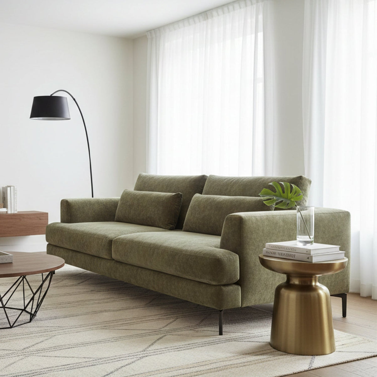 Gold Aluminum End Table | OROA Modern Peter