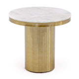 White and Gold End Table | OROA Modern Rocky