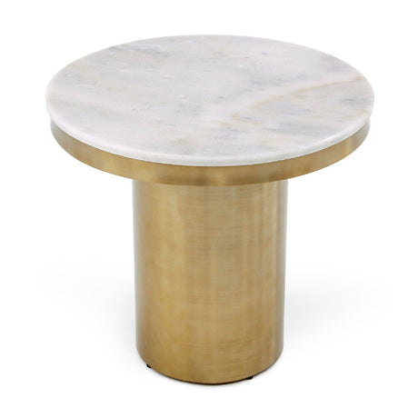 White and Gold End Table | OROA Modern Rocky