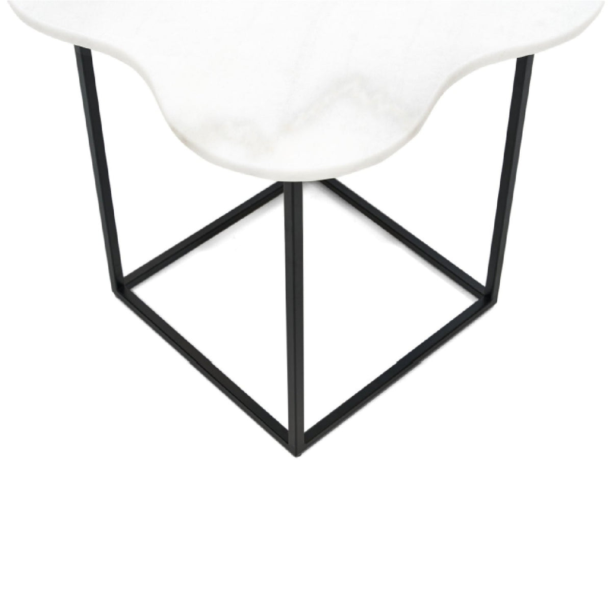 Organic-Shaped White Marble End Table | OROA Modern Aleidy