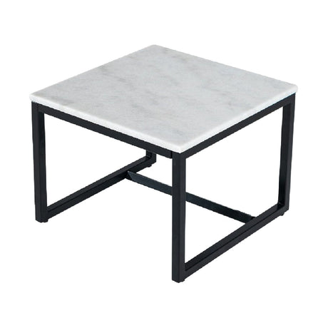 Square White Marble End Table | OROA Modern Baca