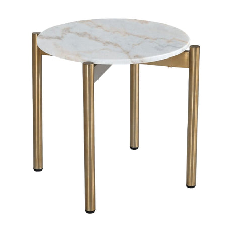 Square White Marble End Table | OROA Modern Baca