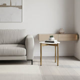 Square White Marble End Table | OROA Modern Baca