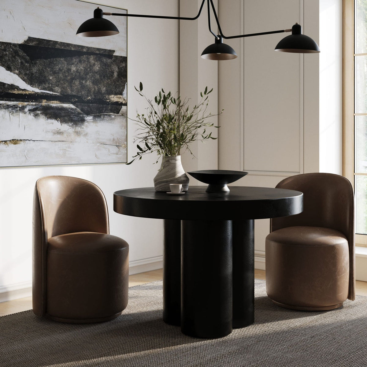 Round Concrete Dining Table | OROA Modern Bruni