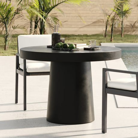 Round Concrete Pedestal Dining Table | OROA Modern Desoto