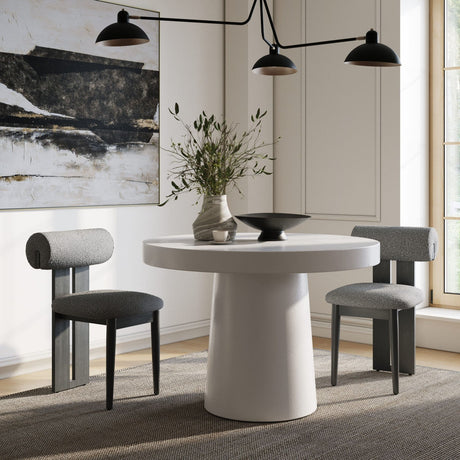 Round Concrete Pedestal Dining Table | OROA Modern Desoto