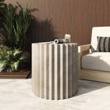 Ribbed Cylindrical End Table | OROA Modern Evadale