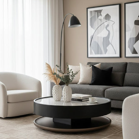Ceramic Round Coffee Table | OROA Modern Miranda | Oroa.com
