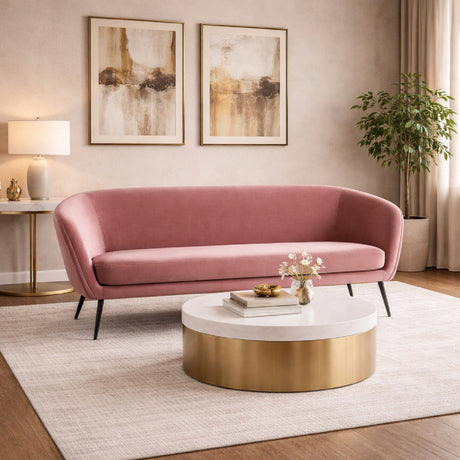 Pink Sloped-Arm Sofa | OROA Modern Koeing