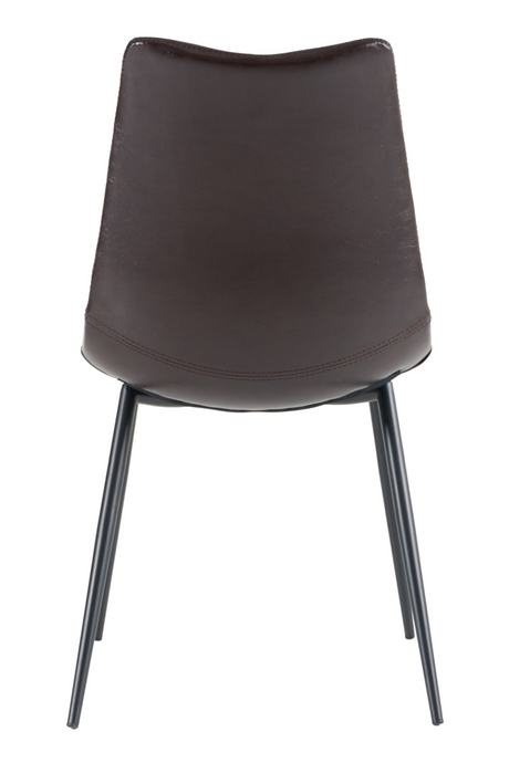 Brown Vegan Leather Dining Chairs (2) | OROA Modern Gilliam | Oroa.com