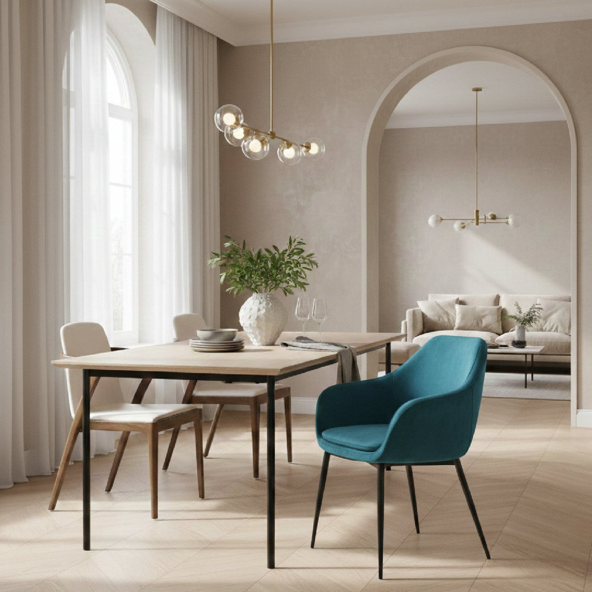 Velvet Dining Armchair | OROA Modern Wilson