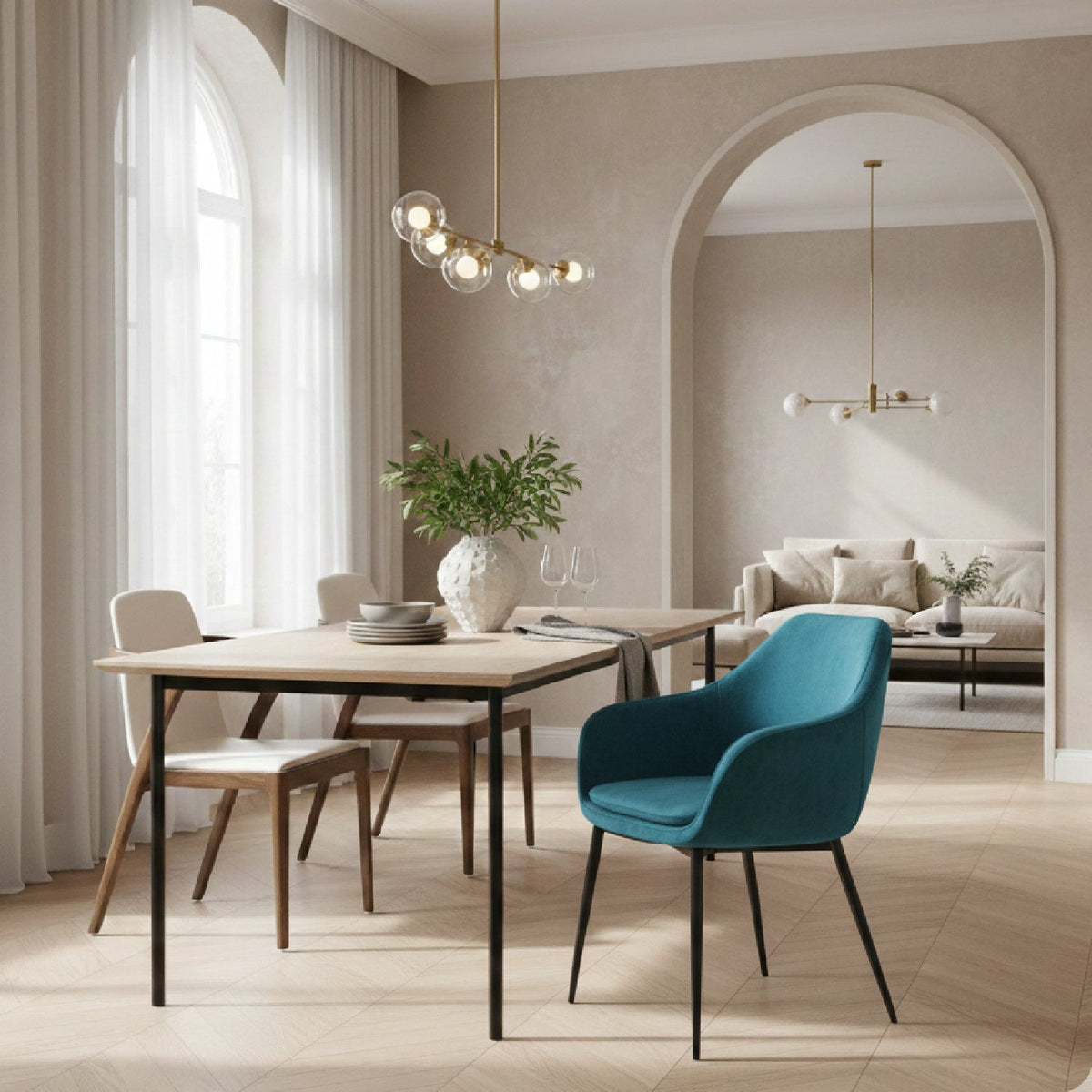 Velvet Dining Armchair | OROA Modern Wilson