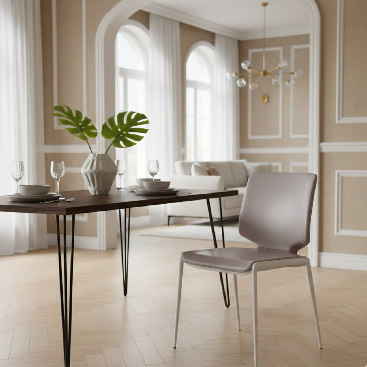 Eco-Leather Stackable Dining Chairs (2) | OROA Modern Eileen