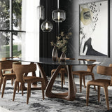 Oval Gray Glass Dining Table | OROA Modern Christy