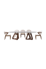 Oval Gray Glass Dining Table | OROA Modern Christy | Oroa.com