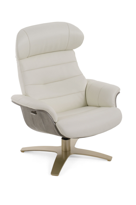 Gray Leather Swivel Chair and Ottoman | OROA Modern | Oroa.com