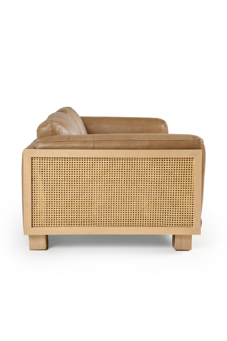 Tan Leather Wicker Sofa | OROA Modern Danson | Oroa.com