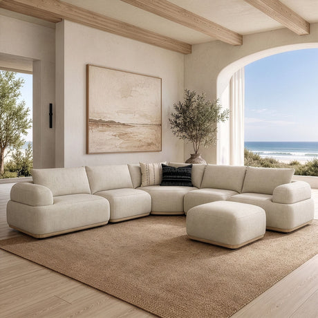 Off-White Contemporary Sectional Sofa | OROA Modern Evans