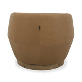 Tan Leather Swivel Accent Chair | OROA Modern Agatha